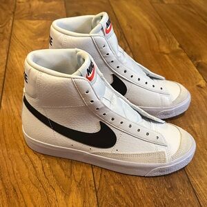 Nike Kids White and Black High-Top Sneakers